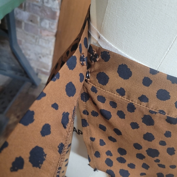 SHEIN brown black dotted wrap skirt xs 2 - Picture 8 of 9